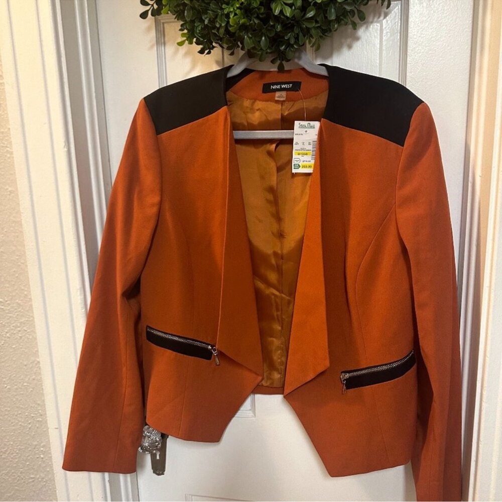 NWT Sz 14 Nine West Women's Burnt Orange Blazer